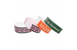 China Barcode Customizable Event Wristbands , Adjustable Paper Bracelets For Events supplier