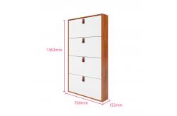 China 4 Tiers Simply White Shoe Organizer With Leather Simple Handle supplier
