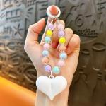 Flower Beaded Phone Chain Strap Anti Slip Mobile Phone Charm Strap for sale