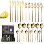 24 Pcs Cutlery Set Quality Gold Finish for sale