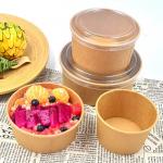 CMYK Winpac Kraft Paper Food Packaging Single Wall Kraft Paper Salad Bowl for sale