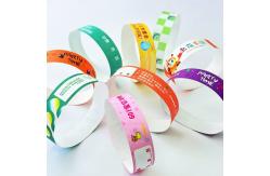 China Custom Disposable Paper Wristbands Waterproof Events Tyvek Bracelet Paper Wristbands With Barcodes supplier