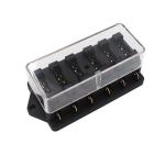 Auto PA66 6 Way Blade Fuse Holder / Bus Fuse Holder 32V With PC Cover for sale