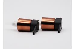 China Bronze Glossy Closure 24mm Cosmetic Treatment Pumps With Matte PP Pump Head supplier