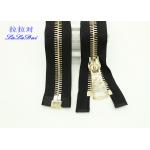 Bright 22 Inch Dual Separating Parka Zipper , Light Gold Teeth Reversible Separating Zipper for sale