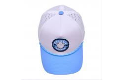 China Classic 5 Panel Trucker Cap With Little Curve Brim And Snapback Closure supplier