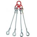 GB/T 16762  Four Leg Wire Rope Sling , 32mm Galvanized Cable Sling With Loops for sale