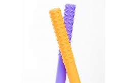China Yellow Silicone Stick Shaped Teether Customized Teething Rubber Toys supplier