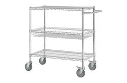 China Movable ESD Storage Shelves Single / Double Peak Wire Structure With Caster / Handle supplier