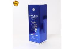 China Custom Skincare Packaging Box Lotion Box Silver Paper Blue Printing Paper Box supplier