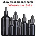 5ml 10ml 15ml 30ml dark violet Glass Serum Bottle for Skincare Cosmetic Packaging Glass Dropper Bottle with pipette cap for sale