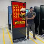 Multi language Floor Standing Digital Signage Touch Screen Kiosk Advertising Video Player for sale