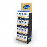Supermarket Wood Display Rack For Facial Cleanser Skin Care Product for sale
