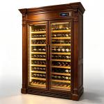 Smart Digital Temperature Control Dual-Zone Solid Wood Wine Cooler Cabinet for sale