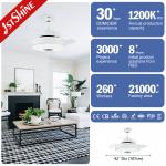 Smart 6 Speeds Retractable Ceiling Fan Light With Time Settings