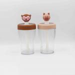 Innovative Plastic Straw Water Bottle Office Lady Juice Drinking for sale
