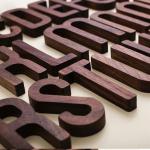 3 Inch Craft Alphabet Letters Educational Wall Hanging Walnut Wooden for sale