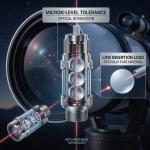Double Ball Glass Objective Cemented Telescope Lens