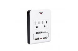 China Wall Power Socket And Wall Tap One Input 2 Outlet 2 USB Surge  UL cUL passed supplier