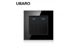 China 135g Gray Square Push Button Rocker Switch LED Indicator Rocker Light Switch supplier