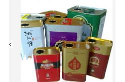 China 1 Gallon Cooking Oil Tin Can Plastic Handle Rectangular Tin Containers supplier
