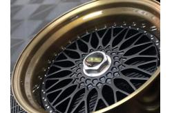 China BC69 BBS deep dish concave Forged 2 Piece Wheel Golden Barrel black Center supplier