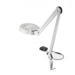 LED Illuminated Magnifying Lamp Spring Internal Clamp Base 5 Inch Lens With Lids for sale