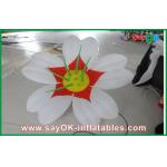White 190T oxford cloth Giant Inflatable Decoration Flower Led Lighting For Party for sale