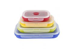 China Silica Gel Folding Multi Compartment Lunch Box Microwavable Bento Box Set 4 Pieces supplier
