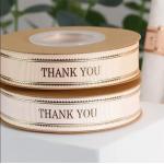 High quality 3D hot stamping grosgrain customized printed ribbon