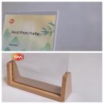 Personalized Picture Display Frame With Acrylic Panel And Wooden Base for sale