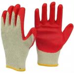 Economical Red Latex Glove Cotton Knit Protective Gear Industrial Gardening Construction Safety Working Gloves Guantes for sale