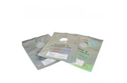 China Mylar Holographic Stand Up Pouch Packaging Three Side Seal Bags With Zipper supplier