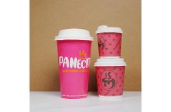China Customized compostable coffee cups disposable coffee paper takeaway paper cups with lids supplier