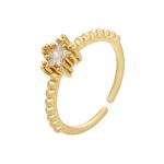 Plated 24K Gold Jewelry Star Gemstone Zircon Adjustable Engagement Rings for sale