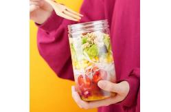 China BPA Free Empty Salad Jar Plastic 8oz 12oz 16oz Cylinder Shape supplier