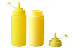 China Food grade yellow plastic sauce bottles with Sauce Cap , squeeze sauce bottle supplier