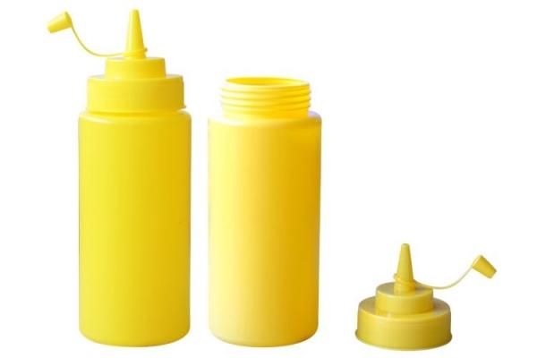 Food grade yellow plastic sauce bottles with Sauce Cap , squeeze sauce bottle