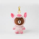 Cute Orange Bear Custom Soft Keychain Plush Toys Mini Stuffed Animal Keychain