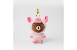 China Cute Orange Bear Custom Soft Keychain Plush Toys Mini Stuffed Animal Keychain supplier