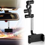 China 360 Degree Rotation Rear View Mirror Phone Holder Multifunctional 71mm width for sale