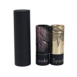 Black Paper Lipstick Tube Packaging Customized With Shiny Silver Mechanism for sale