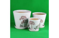 China Drainage Ceramic Pots For Round Plants Easy Maintenance supplier