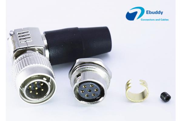 7 Pin circular connectors right angle male plug HR10A-10R-7S