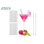 Personized Logo Short Stainless Steel Bent Straws , Silver Reusable Straw for sale