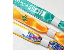China Various Colors Fabric Woven Wristbands Customized Logo Colors For Polyester Material Wristband supplier