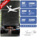 White Ceiling Fan With Light 5 Plastic Blade DC Motor Energy Saving