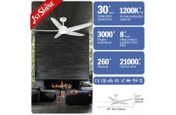 China White Ceiling Fan With Light 5 Plastic Blade DC Motor Energy Saving supplier