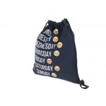 Emoji Printed Black Imprinted Drawstring Bags Nylon String Backpack for sale