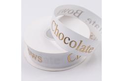 China Foil Print Grosgrain Ribbon Custom With Emboss Logo supplier
